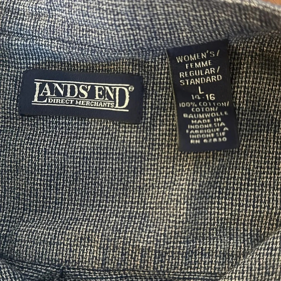 Lands’ End 100% Cotton Button Down Shirt Size L - Picture 4 of 4